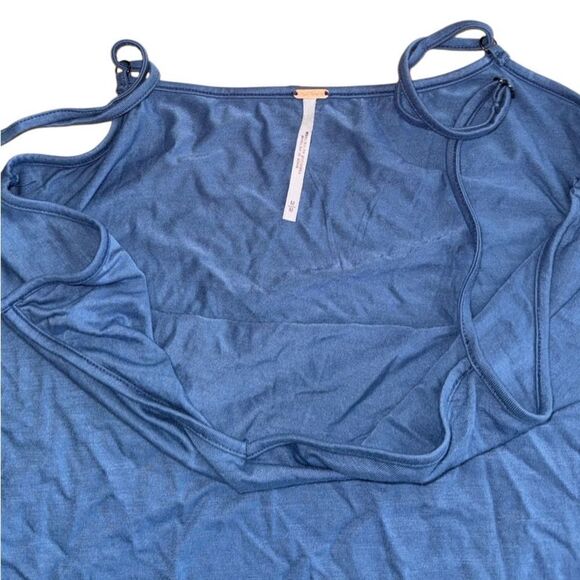 Free People Shayla Lace Mini Dress Denim Blue *Small seam Rip Size Medium - Picture 8 of 12